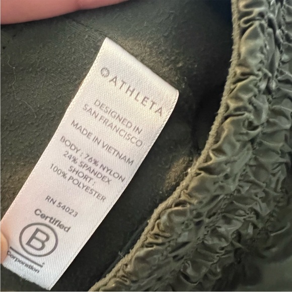 Athleta 2-in-1 Running Tights Skirt Leggings Green Medium Athletic Workout - Picture 5 of 5